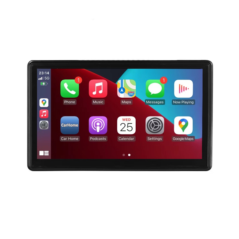 Fourfold Dash 7, a 7-inch touchscreen showing the Apple CarPlay home screen